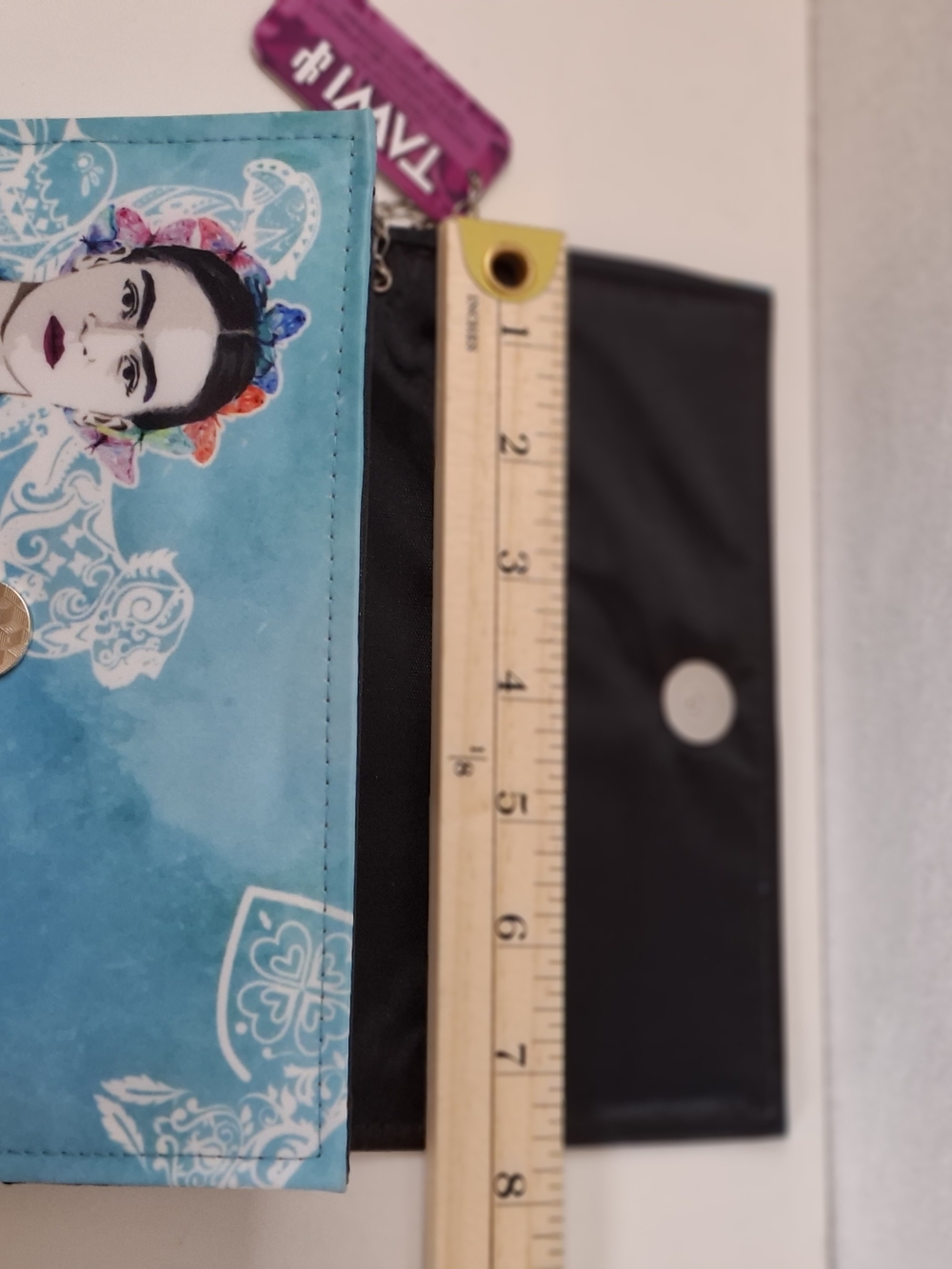 Blue Frida Kahlo-Print Women's Clutch Wallet - Picture 4 of 9